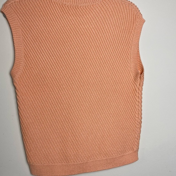 3-1 Phillip Lim Sleeveless Sweater, Peach, Ribbed Size M - Picture 7 of 11